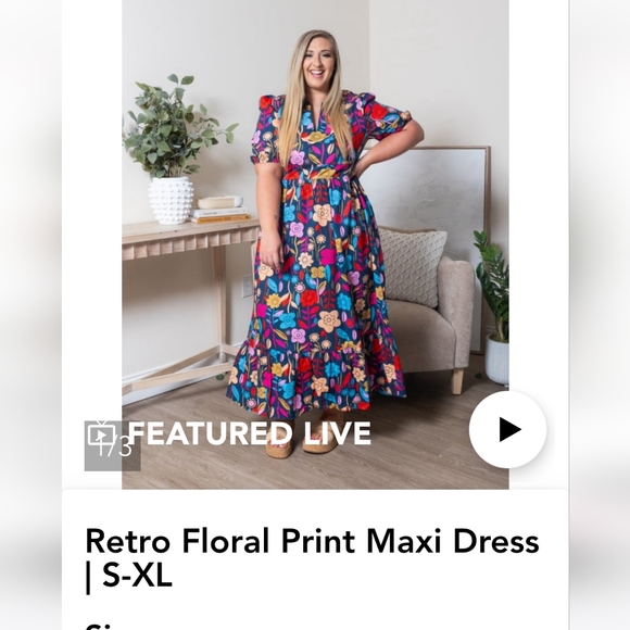 Retro Floral Print Maxi Dress - Picture 1 of 7